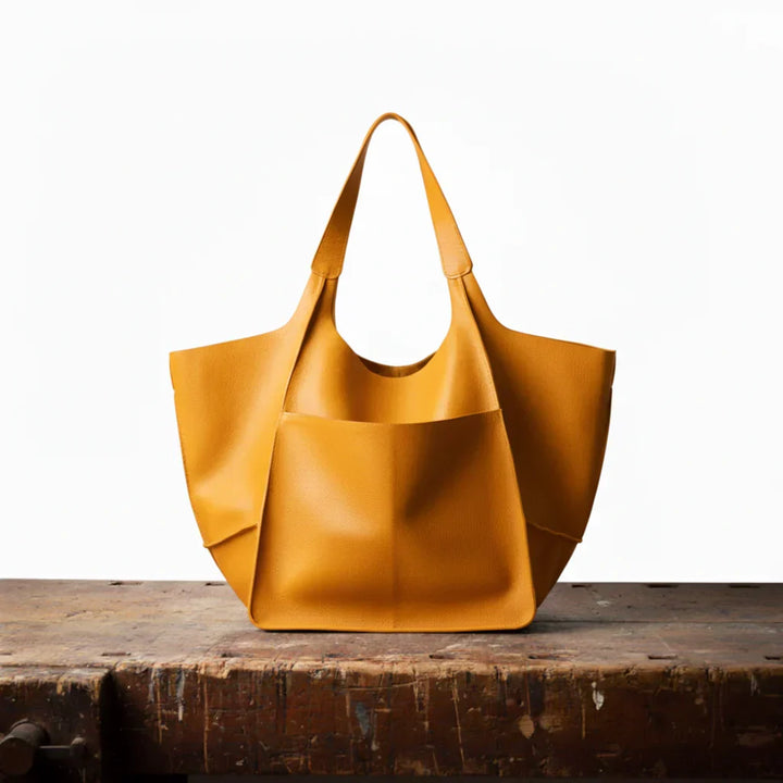 Schwarze Handtasche mit Vintage-Charme für Damen in Gelb