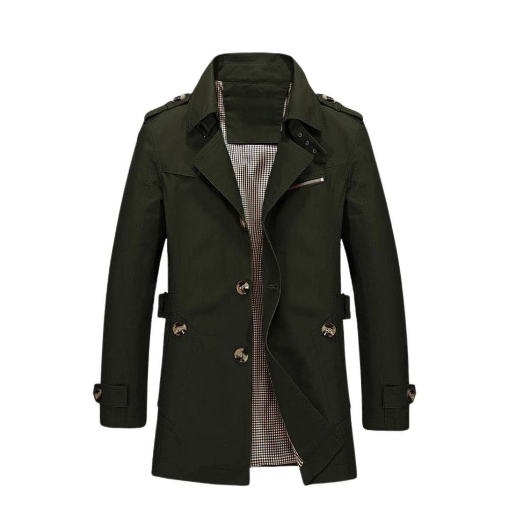 Schwarze Herren Winterjacke Winddichter Outdoor-Stil in Grün