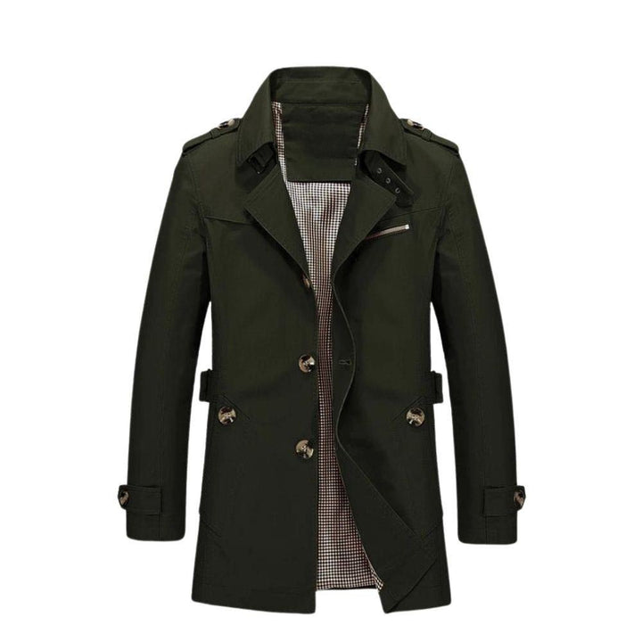 Schwarze Herren Winterjacke Winddichter Outdoor-Stil in Grün