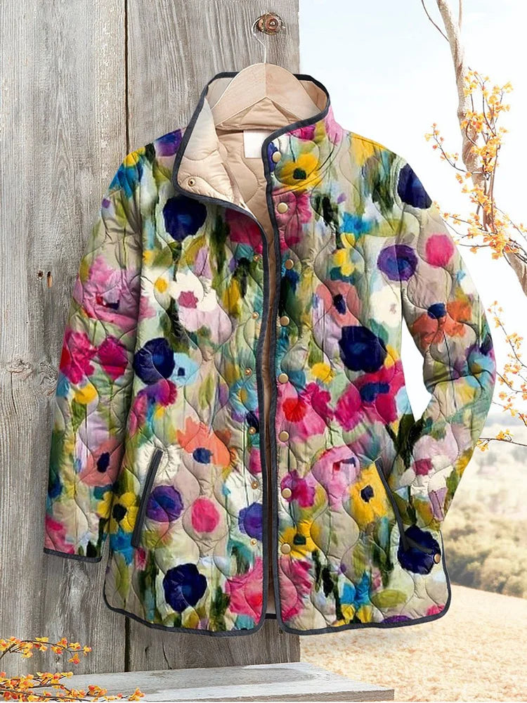 Sietske Steppjacke mit Vintage-Blumenmuster Foto 1