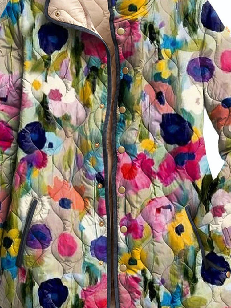 Sietske Steppjacke mit Vintage-Blumenmuster Foto 2