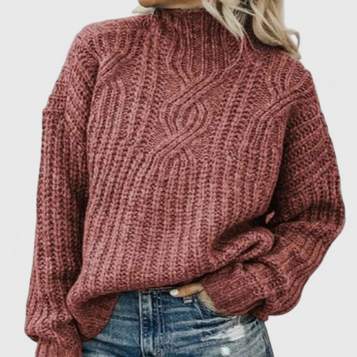 Vielseitige Damen Strickjacke mit Zopfmuster für Herbst in Rosa