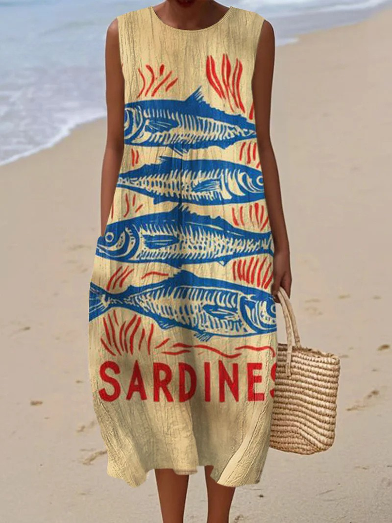 Vroni Strandkleid mit charmantem Sardinen-Dessin Foto 1