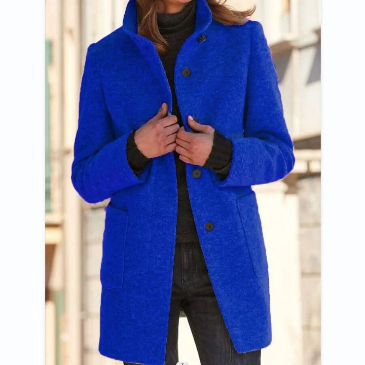 Warme Damen Herbstjacke elegant praktisch in Blau