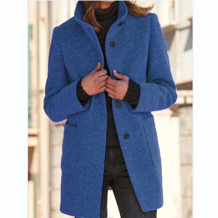 Warme Damen Herbstjacke elegant praktisch in Dunkelblau
