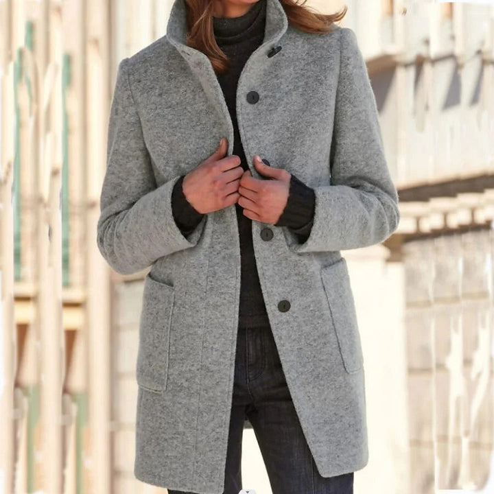 Warme Damen Herbstjacke elegant praktisch in Grau