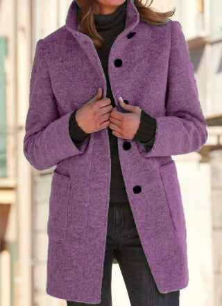 Warme Damen Herbstjacke elegant praktisch in Lila