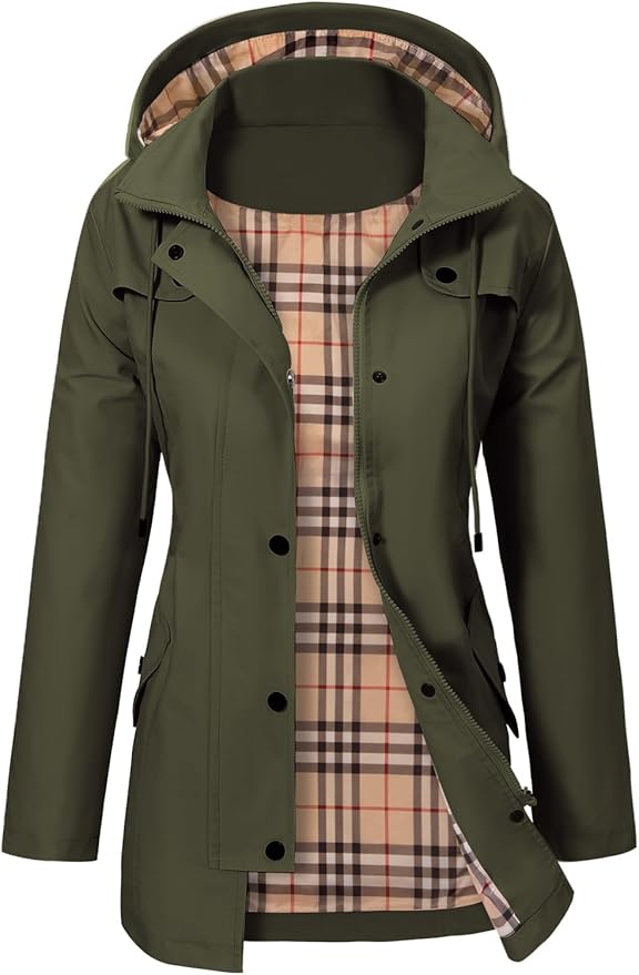 Warme Damen Parka für den Herbst in Grün