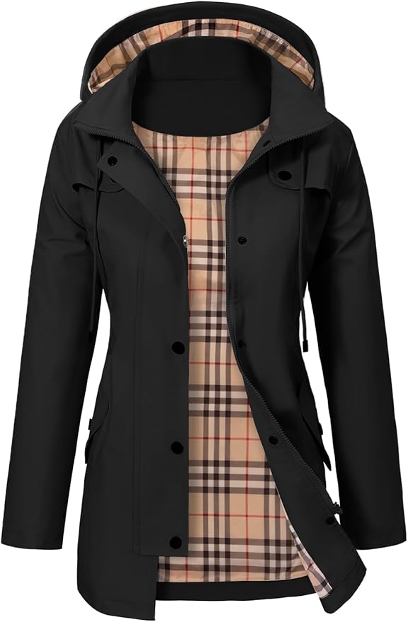 Warme Damen Parka für den Herbst in Schwarz