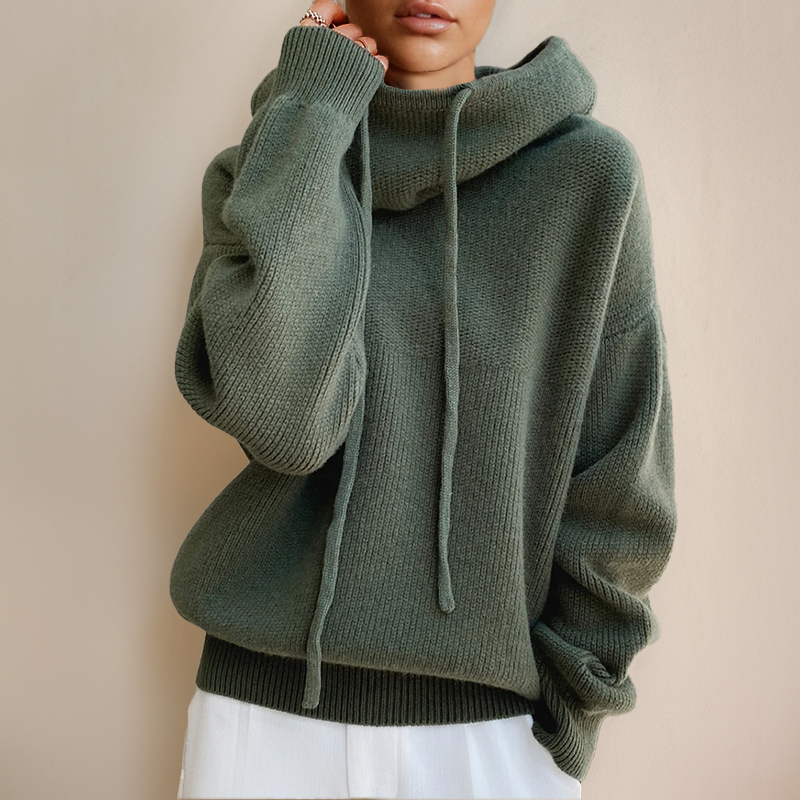 Warmer Damen Rollkragenpullover aus Merinowolle für Herbst in Grün