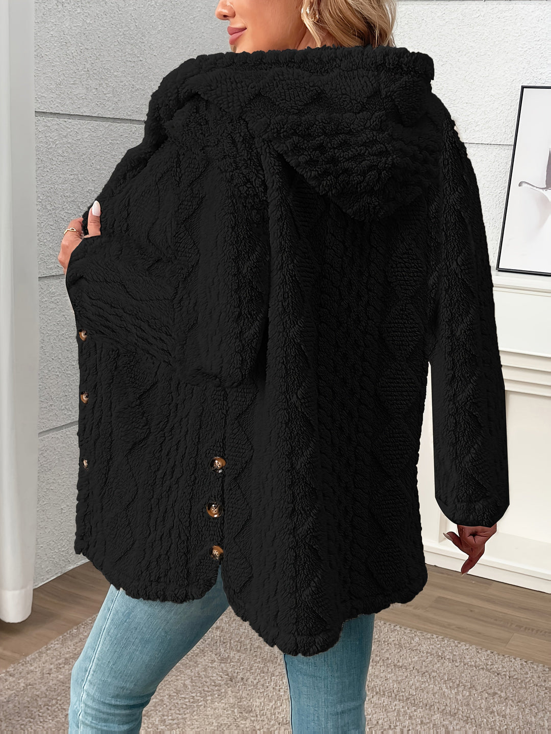 Warmer Strukturierter Damen Mantel für Herbst (2)