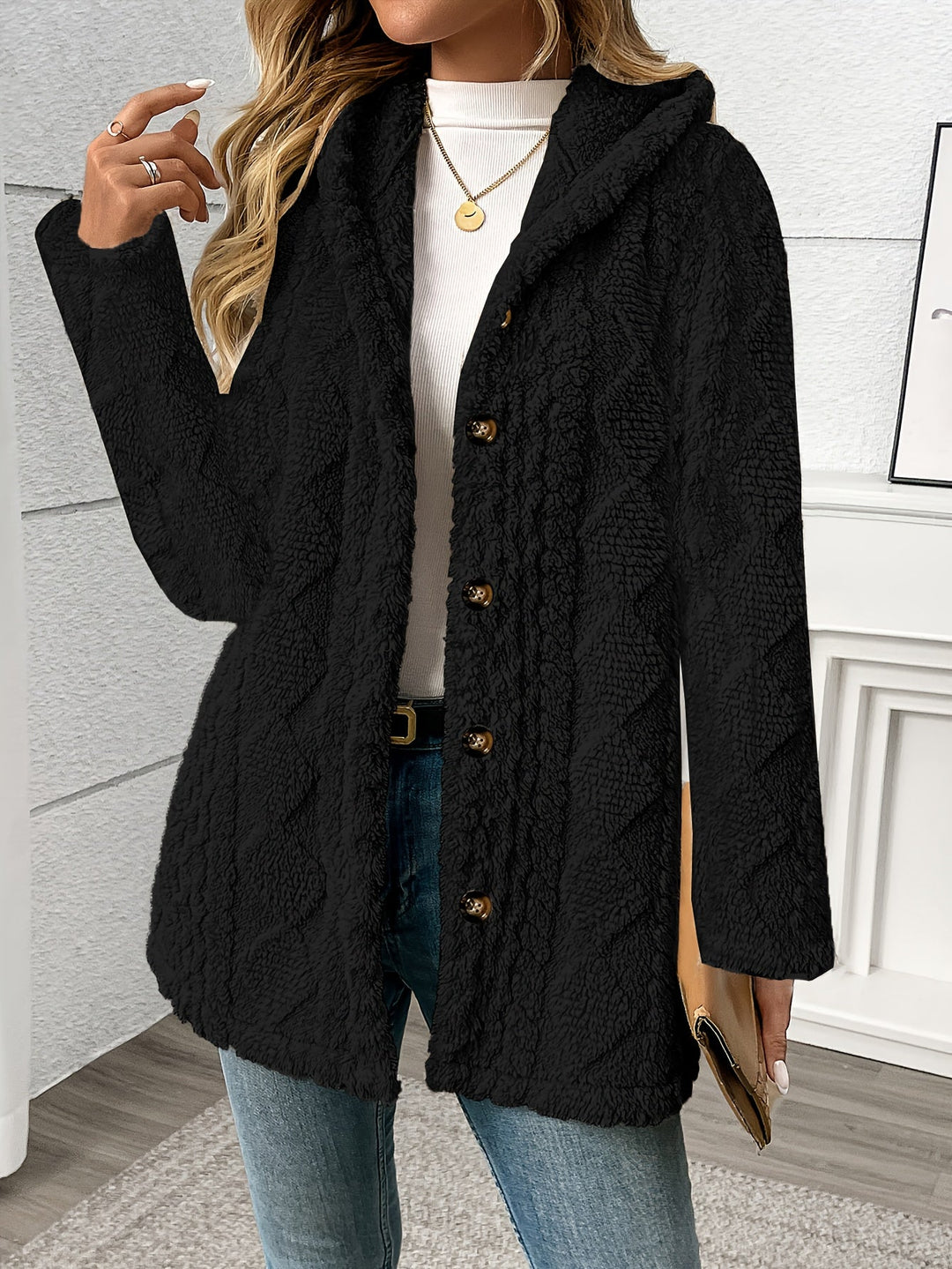 Warmer Strukturierter Damen Mantel für Herbst (4)
