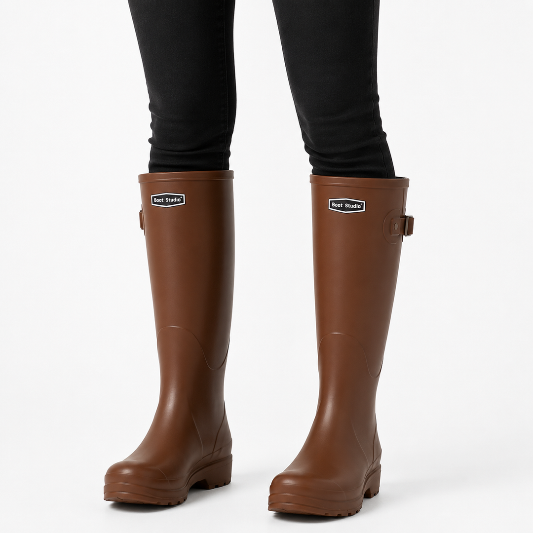 Wasserdichte Regenstiefel für jeden Tag in Braun