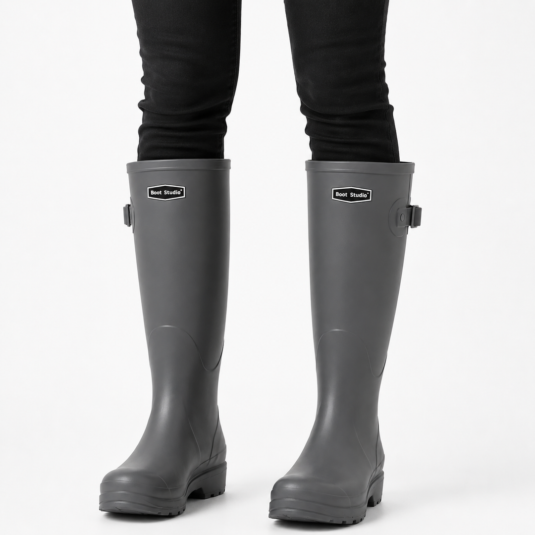 Wasserdichte Regenstiefel für jeden Tag in Dunkelgrau