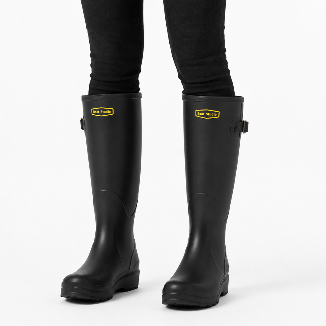 Wasserdichte Regenstiefel für jeden Tag in Schwarz