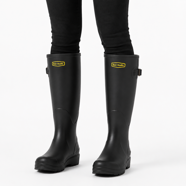 Wasserdichte Regenstiefel für jeden Tag in Schwarz