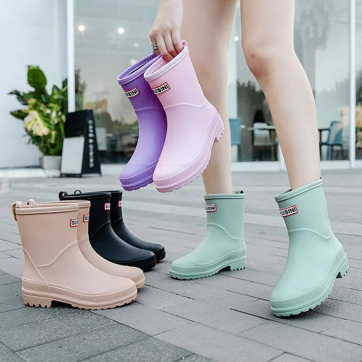 Wasserdichte Stiefeletten Damen Gummi Outdoor (10)
