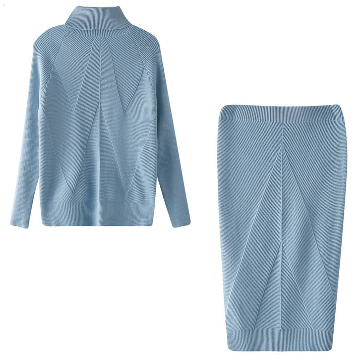 Weiches Damen Strickkleid für Herbsttage in Blau