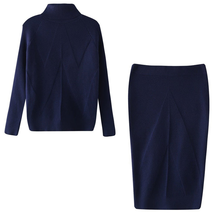 Weiches Damen Strickkleid für Herbsttage in Marineblau