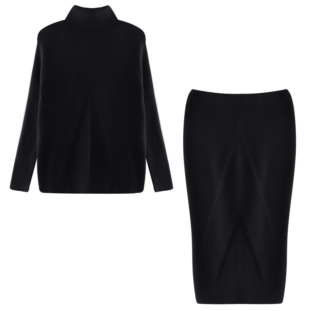 Weiches Damen Strickkleid für Herbsttage in Schwarz