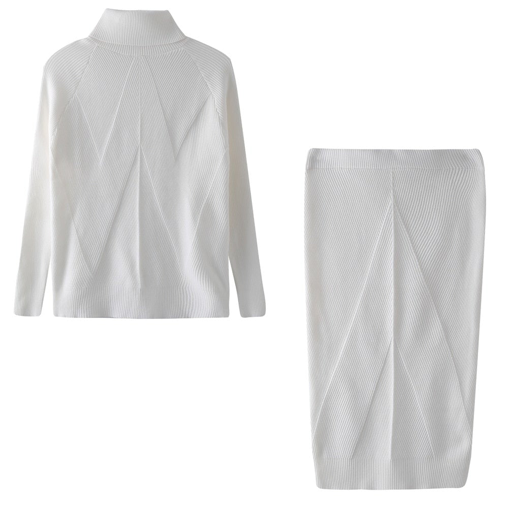 Weiches Damen Strickkleid für Herbsttage in Weiß