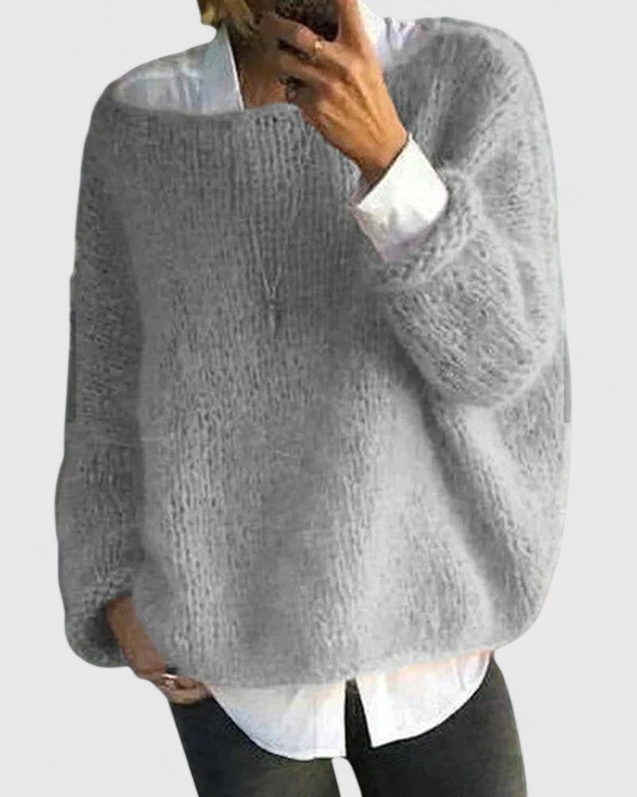 Weiches Damen Sweatshirt zum eleganten Alltag in Grau
