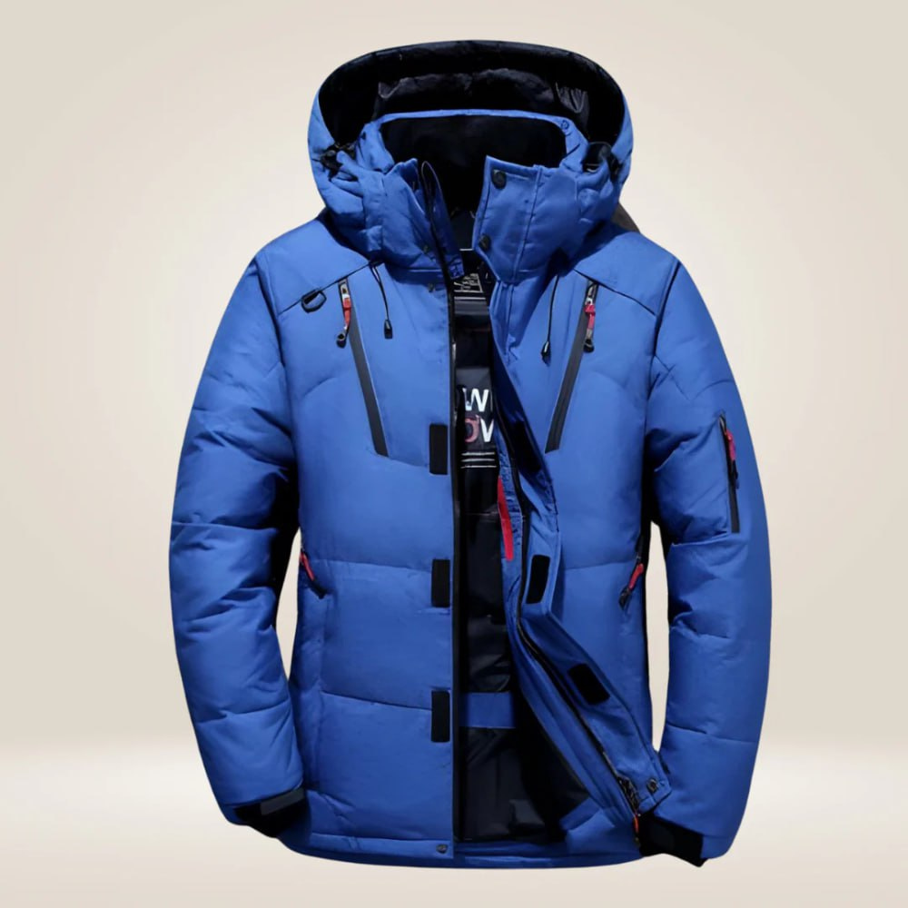 Wetterfester Herren Parka mit Daunen-Füllung in Blau