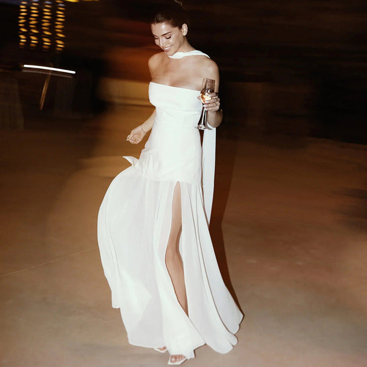 Wibke Cremeweißes Sommerkleid im fließenden Lagen-Look Foto 4