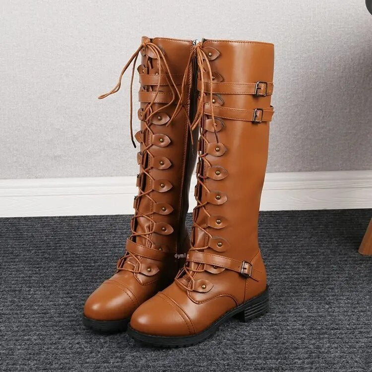 Winterstiefel Damen gefüttert wasserdicht mit Schnürung in Gelb