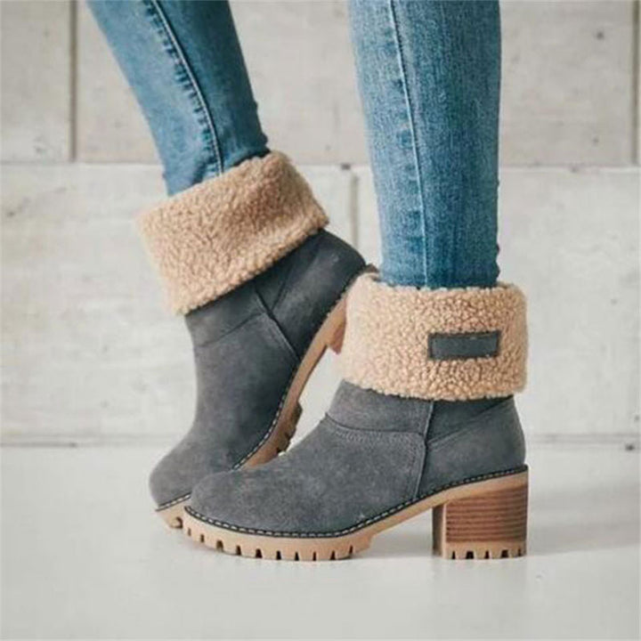 Winterstiefel Damen Gefüttert Wasserdicht Outdoor in Grau