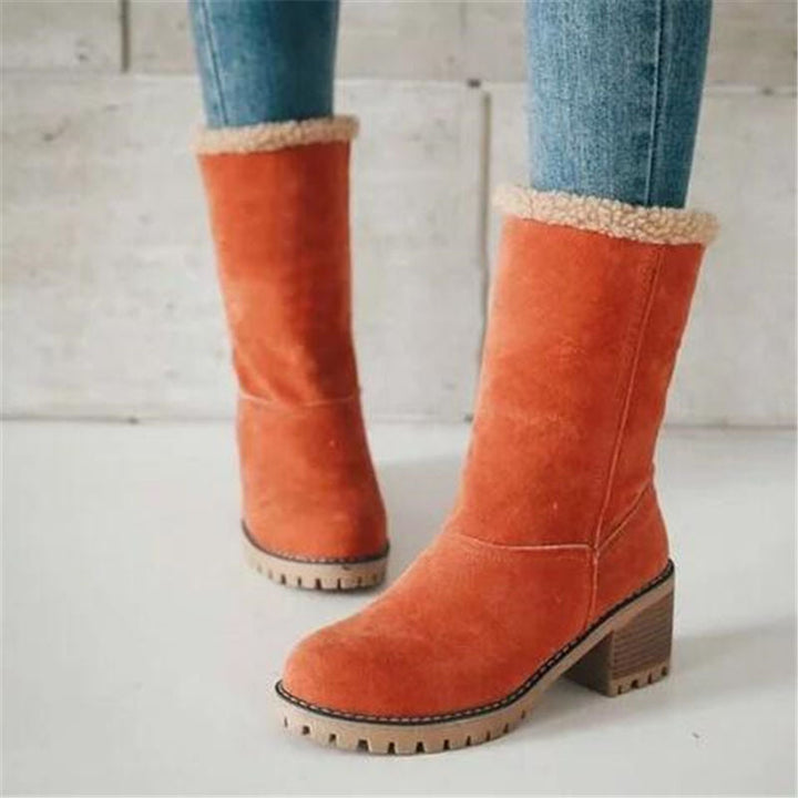 Winterstiefel Damen Gefüttert Wasserdicht Outdoor in Orange