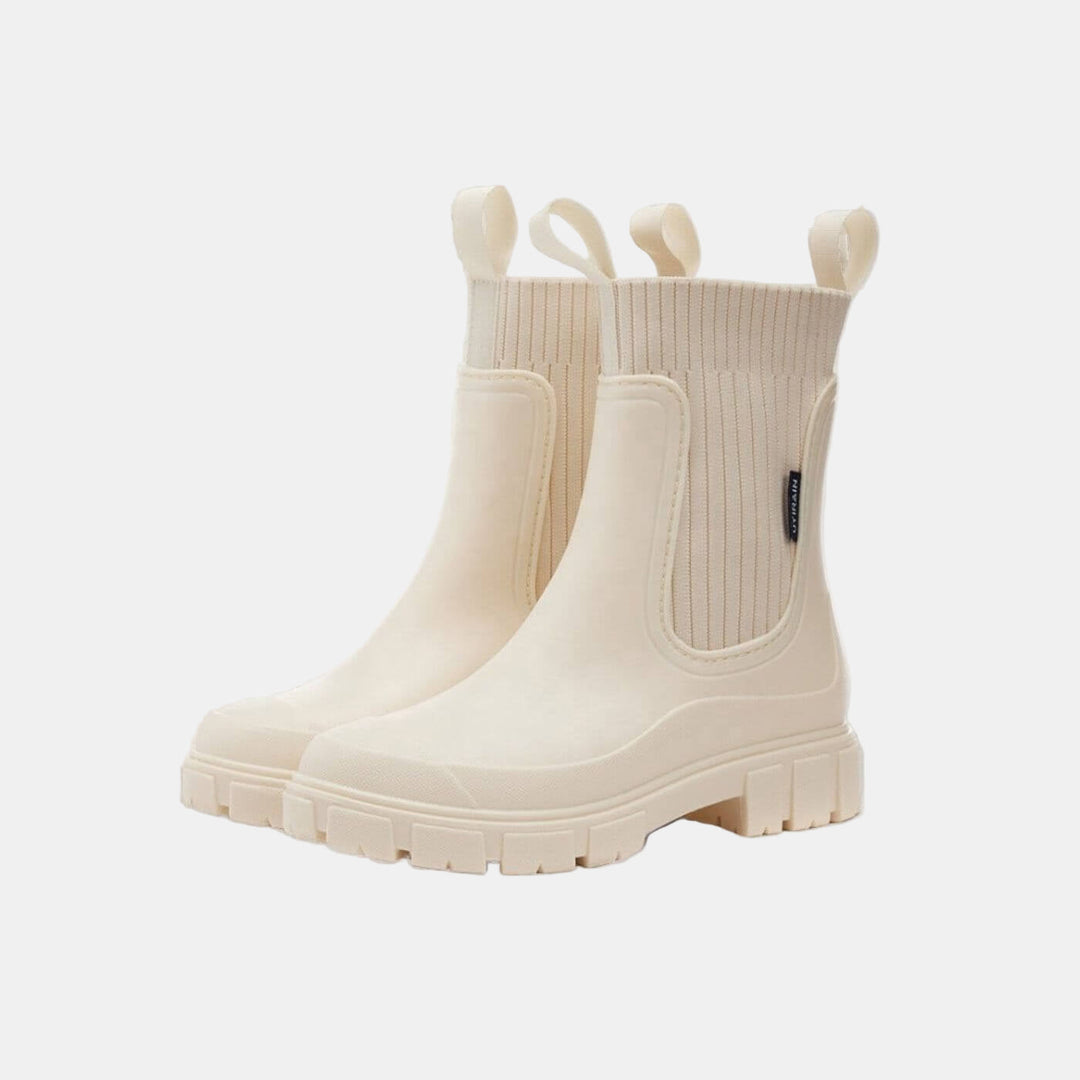 Winterstiefel Damen wasserdicht rutschfest in Off-White