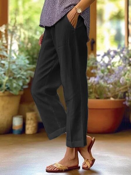 Mia Leinenhose mit Umschlag und schmal zulaufendem Bein foto 4