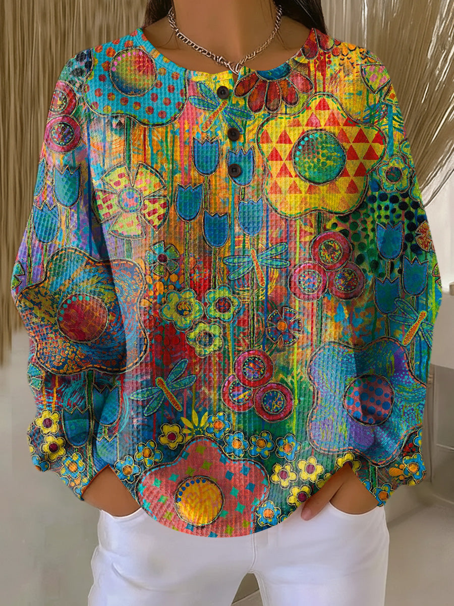 Ytsje Bunter Pullover mit Blumenmuster Foto 1